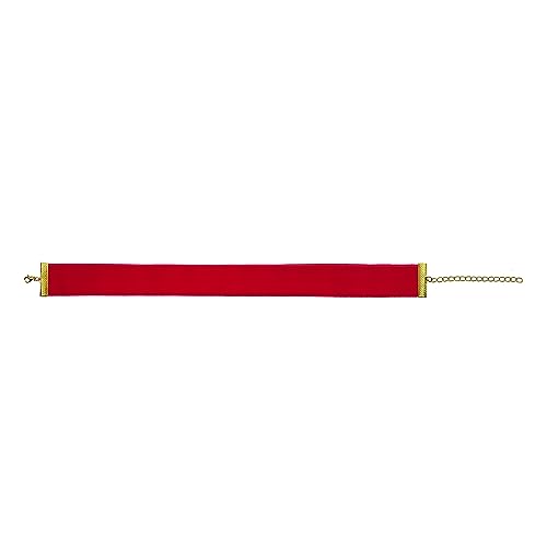 Oblique Unique® Halsband Halskette für Damen Mädchen Kette aus Samt Choker für JGA Junggesellinnenabschied Party (Rot)