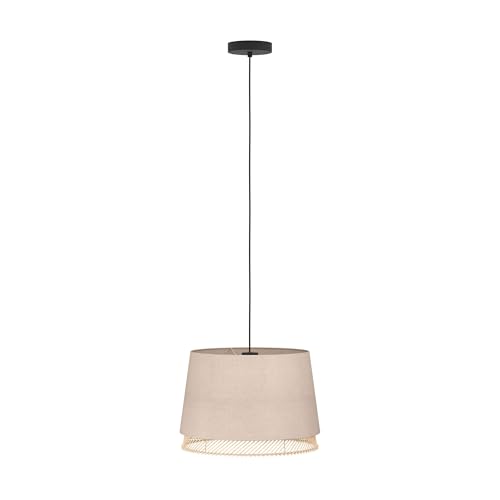 Lámpara colgante de lino artesanal Tabley Ø 38 cm con casquillo E27 3