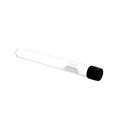 Pyrex A9825-20X Screw Cap Culture Tubes - Borosilicate Glass Tubes With Phenolic Caps - Premium Scientific Culture Tubes For Laboratory cover