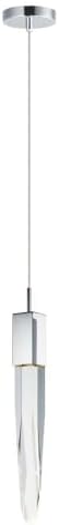 ET2 Lighting E31241-20PC Quartz-6W 1 LED Pendant-4.75 Inches Wide by 21 inches high, Finish Color: Polished Chrome