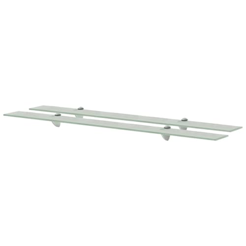 Vopese Estantes flotantes 2 Unidades Vidrio 8 mm 100x10 cm,baldas flotantes Pared repisas de Pared baldas de Cristal estanterias de baño, para Baño Y Cocina Blanco
