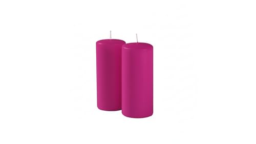 Risthò Lot de 6 Bougies - Diamètre 6 cm Hauteur 15 cm - Couleur Fuchsia - Durée 72 Heures - Cereria Di Giorgio