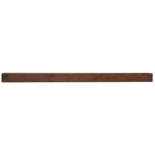 Image of Touchstone Floating Fireplace Mantel Shelf - Solid Wood Wall-Mounted Mantel - Rustic Farmhouse Style 84 Inch - Espresso Finish