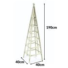 Garden Mile® Großer Garten-Obelisken-Bogen – 1,9 m robuster Holz-Pflanzkäfig – freistehende Pyramidenstruktur für Rosen, Kletterpflanzen, Outdoor-Dekoration, Gartengeschenke und Tomatenkäfig