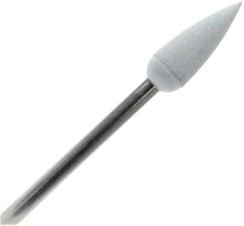 Silicone White Coarse Pointed Teardrop Polisher 15.5mm x 5.6mm Made in Germany Pack of 10 by JTS