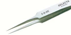 Excelta - 5-S-SE - Tweezers - Ultra Fine Point - Straight Tapered - One Star - SS, 0.06" Height, 0.375" Wide, 4.25" Length