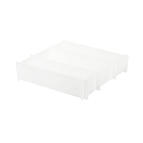 Lot De 3 Séparateurs De Tiroir Uxcell – 42x6.5cm Blancs, Range-placard Ajustable