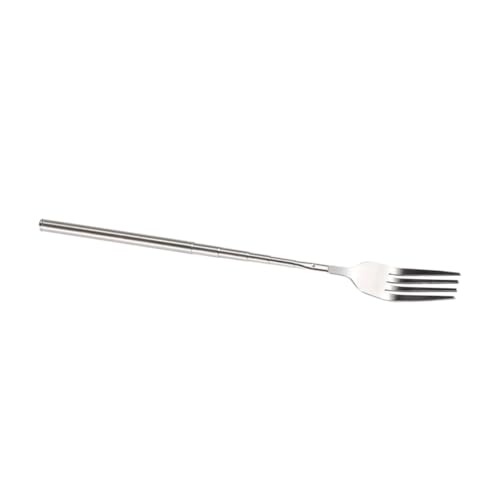 VALICLUD 伸縮可能なステンレス製カトラリー キャンプ用フォーク スプーン ポータブル食器 持ち運び便利 アウトドア用食事道具 家やレストラ