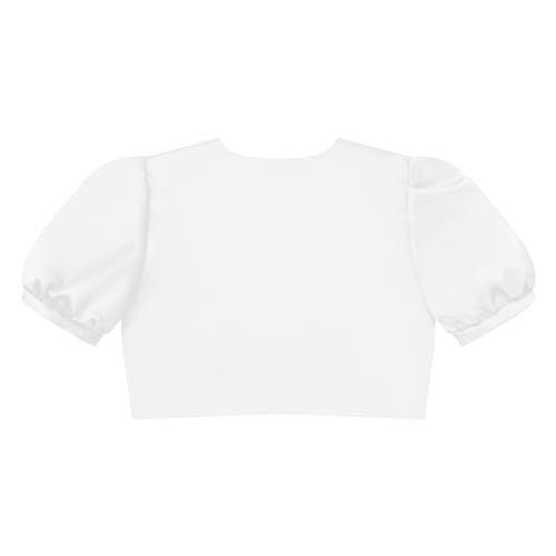 renvena Kids Flower Girls Elegant Satin Bolero Sparkle Cardigan Shrug Long/Short Sleeve Open Front Dressy Top4