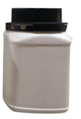 Patel Enterprise HDPE Plastic Jar Wide Mouth Storage Container with Black Screw Cap, 570 ml, White For Labware Biology Chemistry Laboratory, Home, Powder Storage (pack of 1)