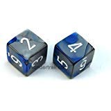 Dados Géminis de acero azul Chessex D6 de 16mm en pack de 2 unidades