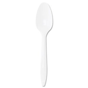 DCCS6BW - Dart S6BW Style Setter Medium Weight White Polypropylene Plastic Teaspoons