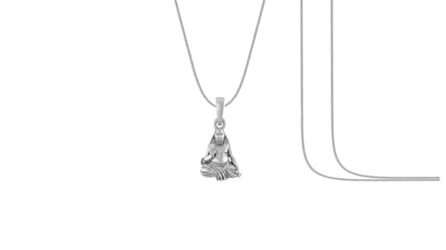 Médaillon Raghavendra Swamy en argent sterling 925 avec chaîne serpent pour homme et femme