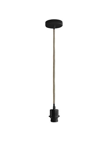 Pendel con efecto cuerda (1xE27) – Negro mate