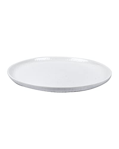 Image of MARKET 99 Heavy-Duty Melamine Quarter Plates Set of 6 | White Hammered Round Design | Glossy Finish Durable Tableware | Ideal for Breakfast, Snacks, Appetizers | Stylish Kitchen & Dining Serveware