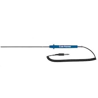 Digi-Sense Gen-Purpose PFA CTD Thermistor Probe Phono Plug 10 in L .200 in Dia 5ft Coil