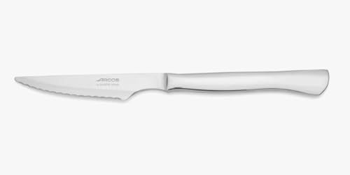 Arcos Cuchillos Mesa - Cuchillo Carne Mesa - Monobloque unaola pieza Acero Inoxidable 4' - Color Plateado - Corta todo tipo carne conimplicidad y practicidad -erie Monobloque - Color Gris