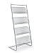 Displays2go 25" Floor Standing Magazine Rack, 4-Tier, Steel (MSMG4TGR)