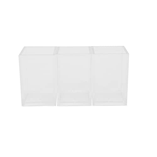 Mocturnity PortaláPices de AcríLico de LáPiz de Escritorio Transparente Organizador de PapeleríA Soportes de la Olla para Escritorio de Oficina (Paquete de 3)