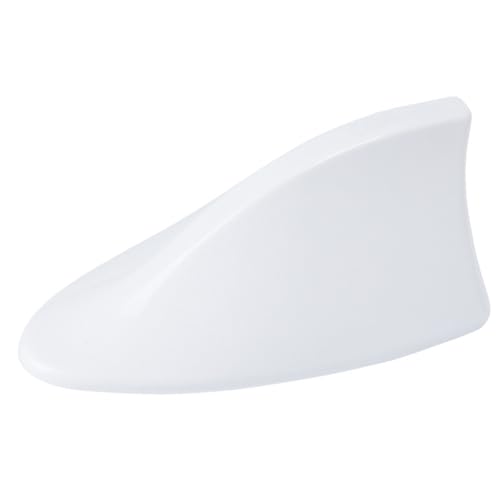 GERUI Haifischantenne Universal Auto –Haiflosse Autoantenne Universal Shark Autoantenne Verstärker AM FM Radio mit Wasserdichter Gummi (weiß)