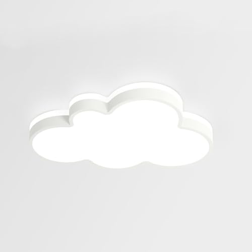 COSRUB Lámpara de Techo LED Nube con Halo Retroiluminado, Plafón Ondulado Ultrafino Luz de Techo Moderna para Dormitorio Infantil(White(3 modes),65cm/25.59in)