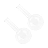 DECOMELODY 2 pièces Flacon Verre à Fond Rond Transparent Col Étroit de Ballon de Laboratoi...