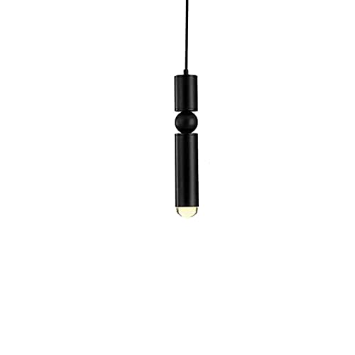 Lámpara colgante LED de tubo negro en aluminio para iluminación de techos de dormitorio