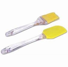 Godiguez Spatula & Pastry Brush, Cake Bake, BBQ, Pastry Brushes, Heat Resistant, Non-Stick, Mixer, Tandoor, Cooking, Kitchen Things, Silicone Spatula Set (Multicolour, Small, Plastic Handle)