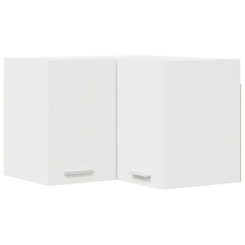 Tomostar Meuble d'angle Haut de Cuisine, Armoire Suspendue Blanc 57x57x40 cm Bois d'ingénierie
