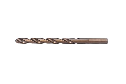 Image of Century Drill & Tool 26816 Cobalt Drill Bit, 1 /4 inch, Pro Pack of 6 | Straight shank, 135 point, cuts stainless steel, hard metals & metal, 135 split point, heat-resistant coating