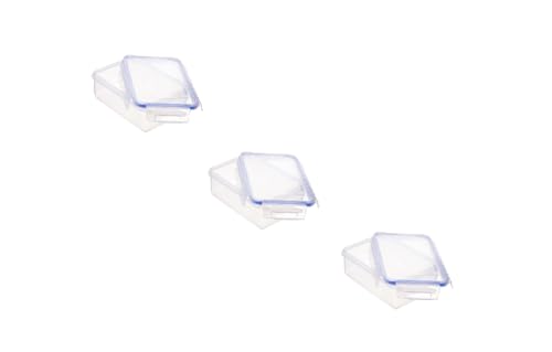 Image of Aristo Lock & Fresh 301 Plastic Storage Container For Storing grains, pulses, rice, wheat etc Set of 3-1100 ML, Transparent Clear, large (LOCK&FRESH301) (22 x 15.5 x 6cm)