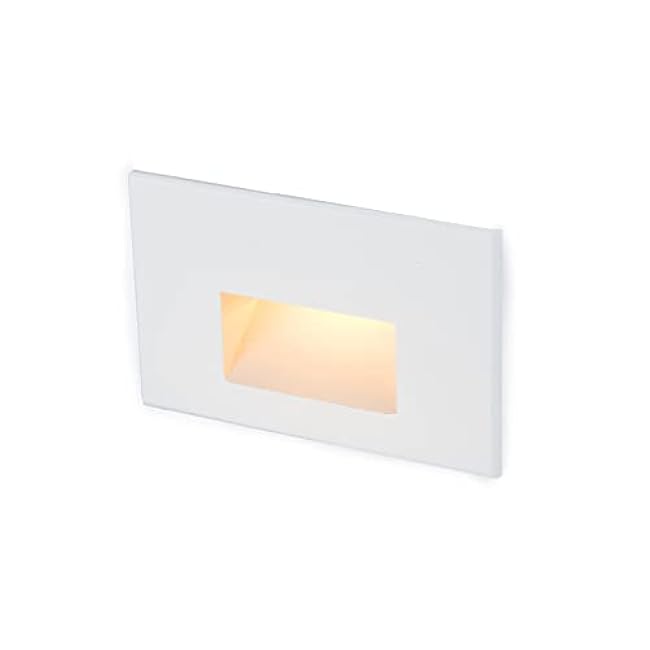 WAC Landscape Lighting, LED 12V Horizontal Indoor or Outdoor Step and Wall Light 3000K Warm Built-in LED in White