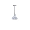 Steel Lighting Co Inglewood Barn Light Ceiling Mounted Light 8 inch Round Dome 12 inch Stem Modern Farmhouse Style Pendant Made in America White ExteriorWhite Interior