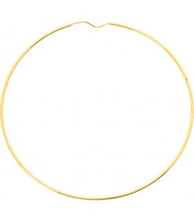 Créoles Or Jaune 750 FLAVIE boucles d'oreilles rigides de 60 mm pour femme