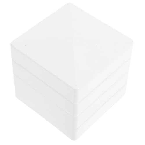 Healvian Chapeau Poteau 10x10 Blanc en Abs, Lot de 4 Capuchons de Poteau de Clôture en Pvc, Résistants aux Intempéries Installation Facile pour Terrasse et...