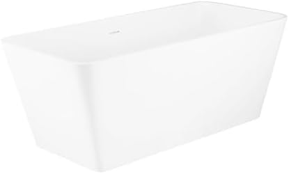 Signature Hardware 948320-59 Inoma 59" Solid Surface Soaking Freestanding Tub with Integrated Drain and Overflow - White