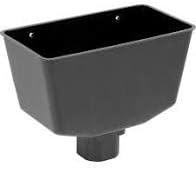 BLACK ROUND 68MM DOWN PIPE RAIN WATER DOWNSPOUT HOPPER by FLOPLAST / TETRAFLOW