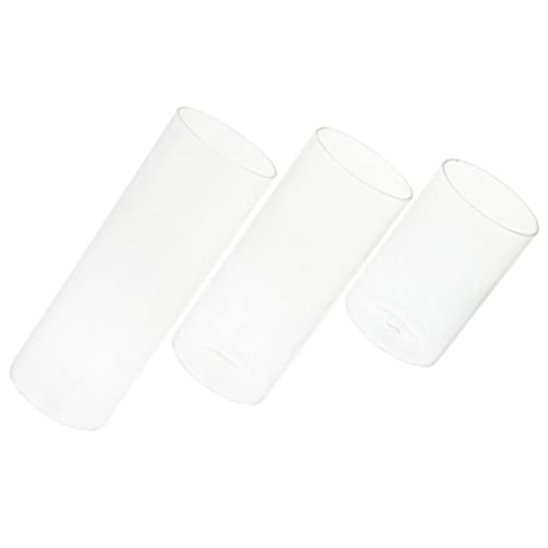 OUNONA 3pezzi Portacandele Vetro Trasparente Cilindrico Antivento Porta Candele Alte per Candele Colonna Resistente e Decorativo per Tavolo Feste e Ambienti Romantici