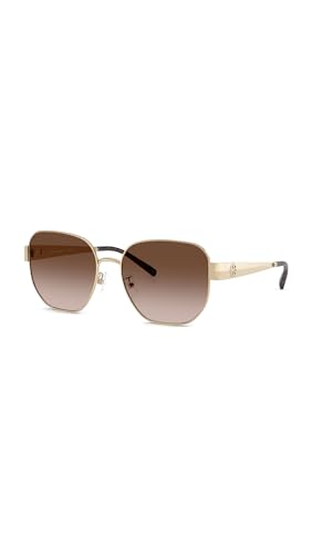 Tory Burch Women's Miller Irregular Sunglasses, Shiny Light Gold, One Size