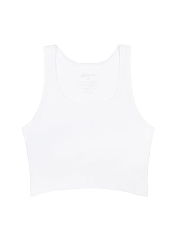 Débardeur court femme Ethika blanc en coton stretch confortable