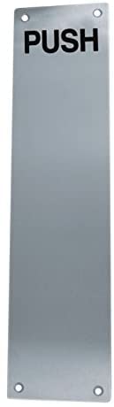 I Ironmongery Solutions Polish Stainless Steel Ironmongery Solutions® Finger Plate With Pull & Push On Rectangular Plates. Has "Satin" & "Polish" Stainless Steel With Dimension Of 300X75mm. (Push Finger Plate, )