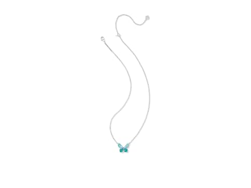 Kendra Scott Womens Bianca Butterfly Short Pendant Necklace Silver Bright Aqua Mix One Size One Size2