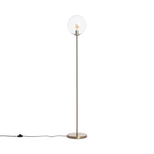 LEDKIA LIGHTING - Lámpara de Pie Moonlight Clear | Diseño Elegante y Único | Soporte Bombilla E27 | Interior IP20 | Dimensiones 1510x250 mm, Transparente, Metal y Cristal