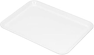 PATIKIL 12x8" Fast Food Tray, Plastic Reusable Recyclable Multi-Purpose Rectangle Serving Tray for Restaurant Home Kitchen, White