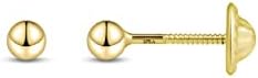 Amberta Allure Women 9 Ct Yellow Gold Ball Stud Earrings
