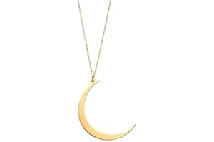 Gold Crescent Moon Pendant 9k 14k Necklace