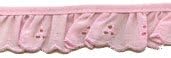 1" Ruffled Eyelet Fabric Trim Pink 20 Yards
