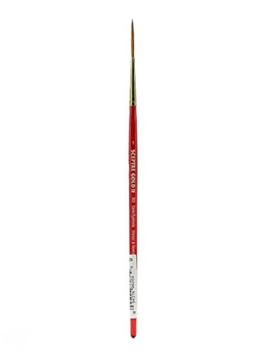 Winsor & Newton Sceptre Gold II Series 303 Short Handle Brush-Rigger #1, Round#0000