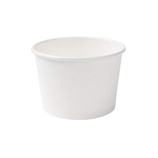 BIOZOYG Miljövänlig universal kartong engångsskålar för is, dessert, fingermat, förrätt, snacks I 25 stycken matmuggar vit otryckt 400 ml/16 oz I runda engångsmuggar komposterbara