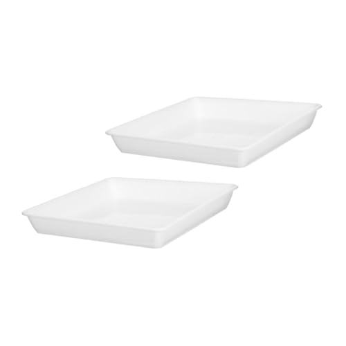 ibasenice Platos para Macetas Rectangulares 25 Cm Bandejas de Goteo Plástico Engrosado 2 Piezas para Jardín Recolección de Agua Interior y Exterior para Suculentas y Bonsáis